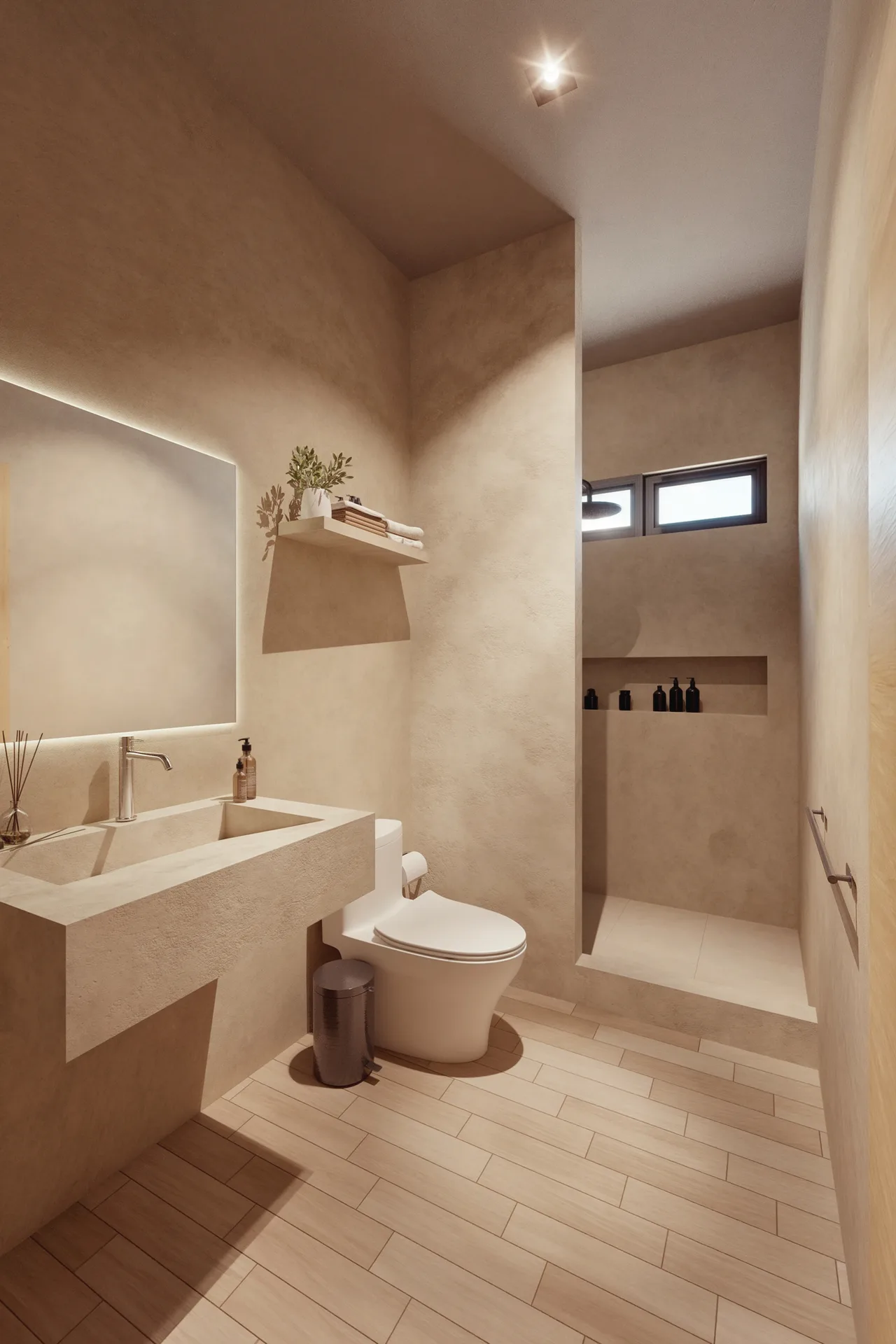 Bathroom finishes at Lunarena