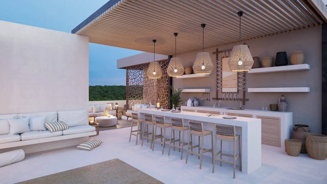 Sky lounge and bar at Lunarena