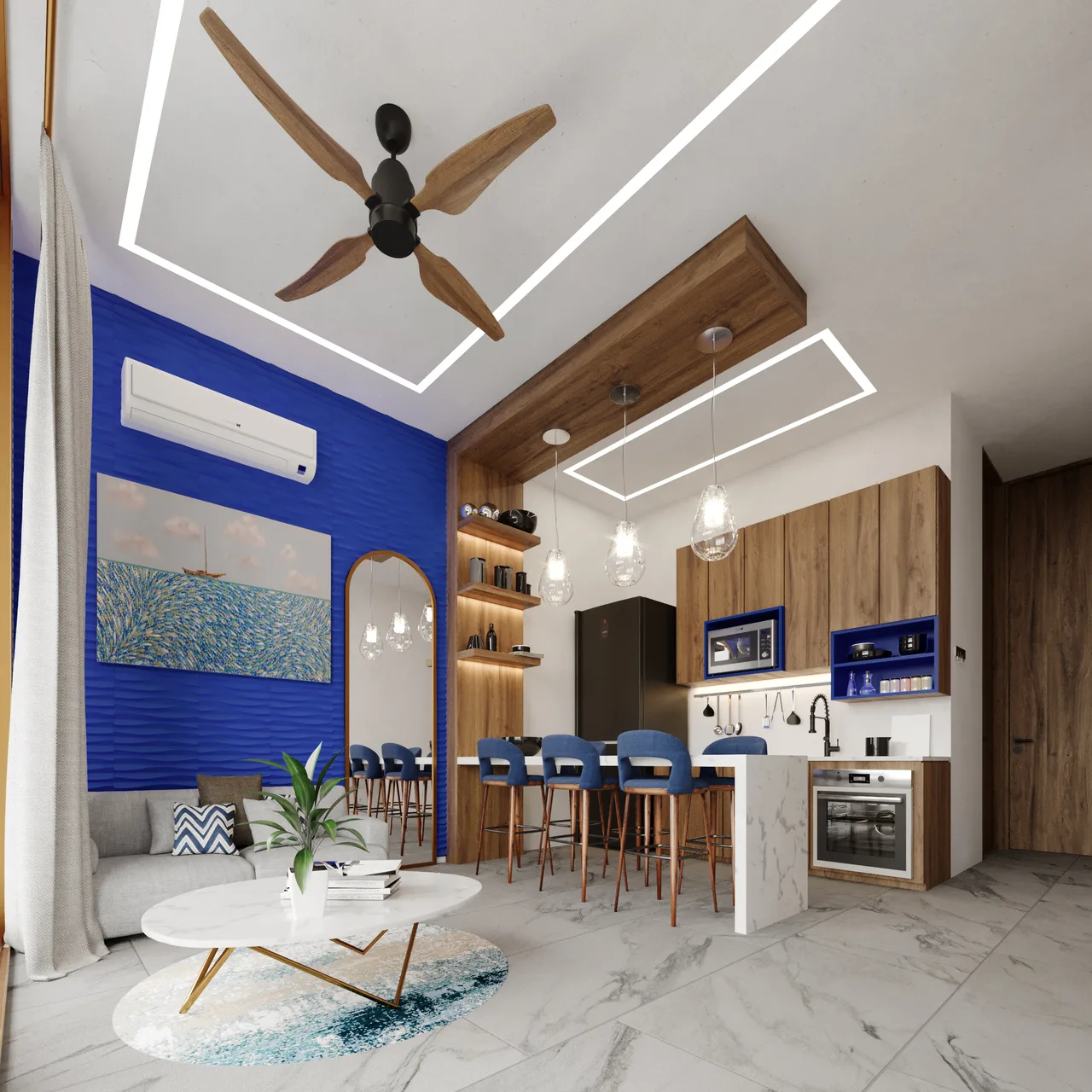 Furnished living area at Ocean Breeze