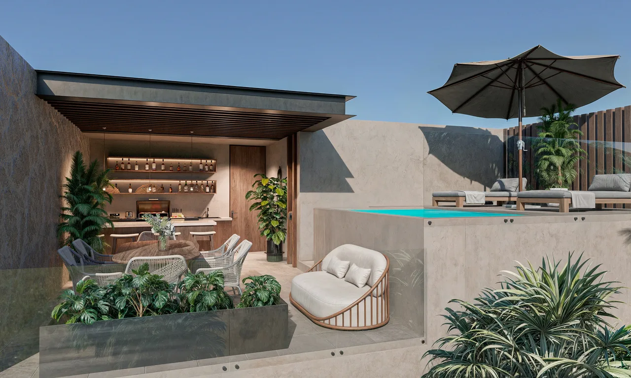 Private rooftop terrace with plunge pool
