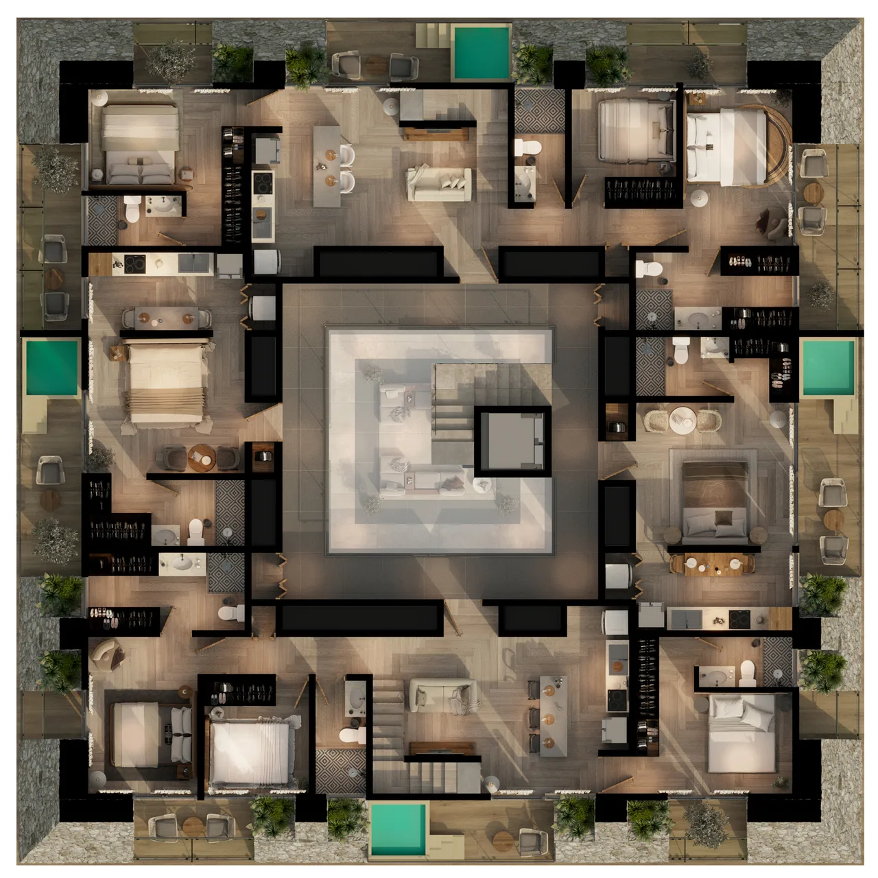 Square pyramid - third level